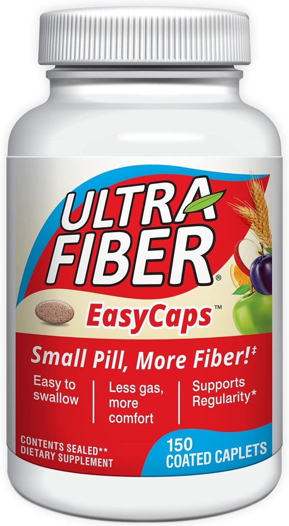 Ultra-Fiber Caplets - Düzenlilik için Yüksek-Fiber Supplement - Caplet başına % 48 daha Fiber - ► ve Çözülen Fiber Do - Easy-to-Swallow Caplets - 150ct