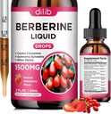 Berberine Supplement Liquid Drops - Berberine HCL 1500 mg with Ceylon Cinnamon, Bitter Melon, Gymnema Sylvestre for Immune, Digestion System & Heart Health, Natural Strawberry Flavor, 2 Fl Oz