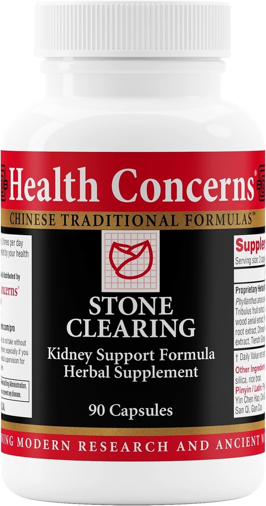 Stone Clearing – Kidney Support & Urinary Tract Cleanse – Damp Heat & Qi Flow Herbal Formula – Phyllanthus, Gardenia, Peony & Tienchi BTC Supplement – Bladder Detox – 90 Capsules