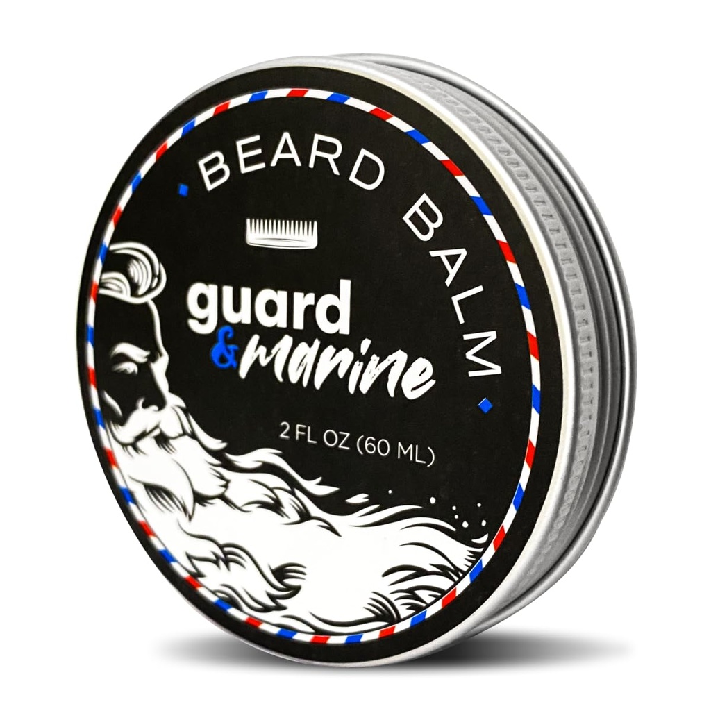 GUARD&MARINE Beard growth Balm - 2 oz. Beard & Mustache Care için Biotin ile Etkili Doğal Formula, Hydration ve Styling, Leave-in Beard Situationer & Unscented Moisturizer for Menscented Moisturizer