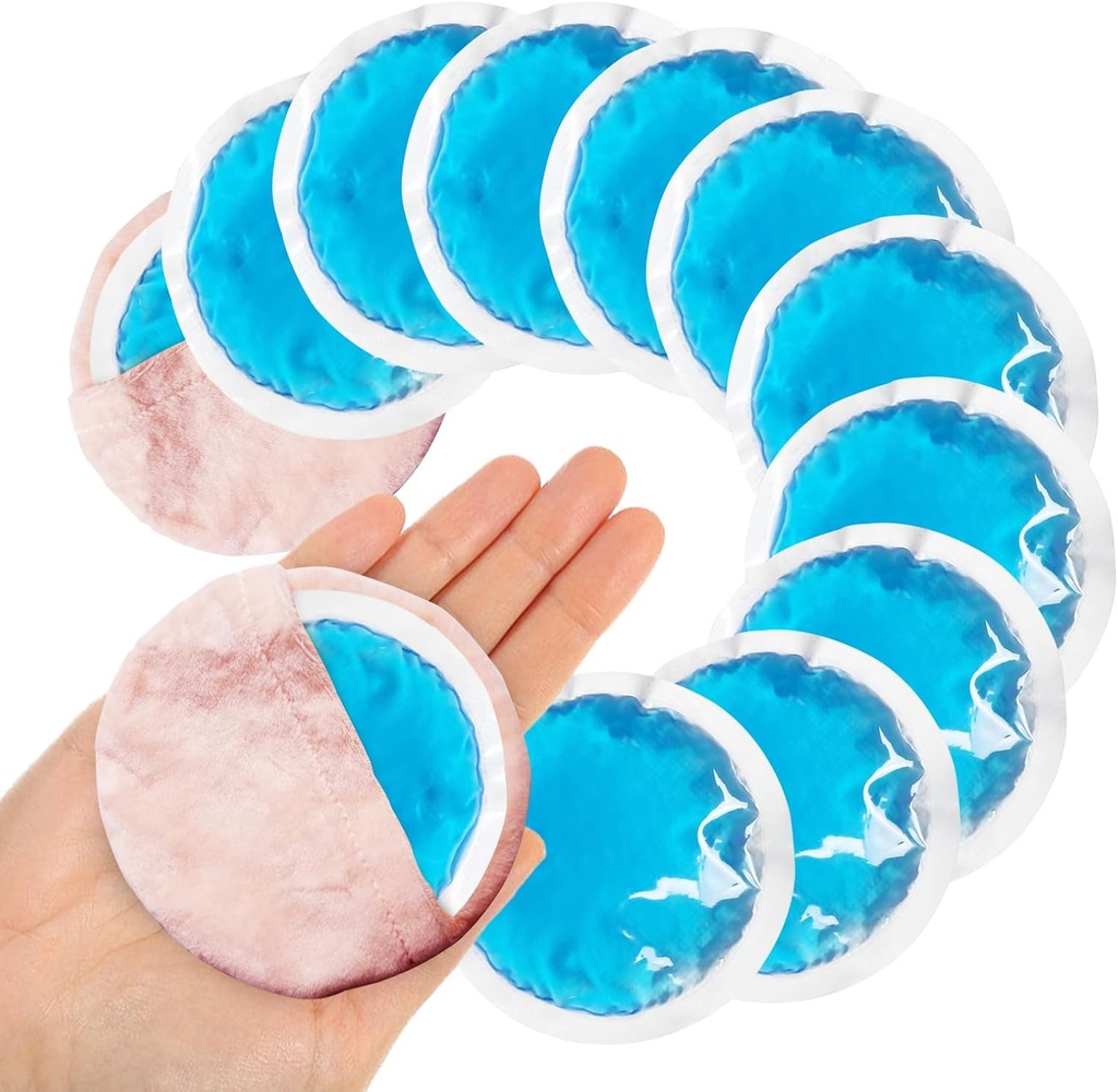 Injuries için küçük Yuvarlak Buz Paketleri, 12 Pack Yumuşak Kozmetik Buz Paketleri Face, Reusable Hot Cold Gel Pack Ağrı Yardımı için 2 balo ile Toplayıcı, Toothaches, Meme Cerrahisi, Bilge Diş Dişler,