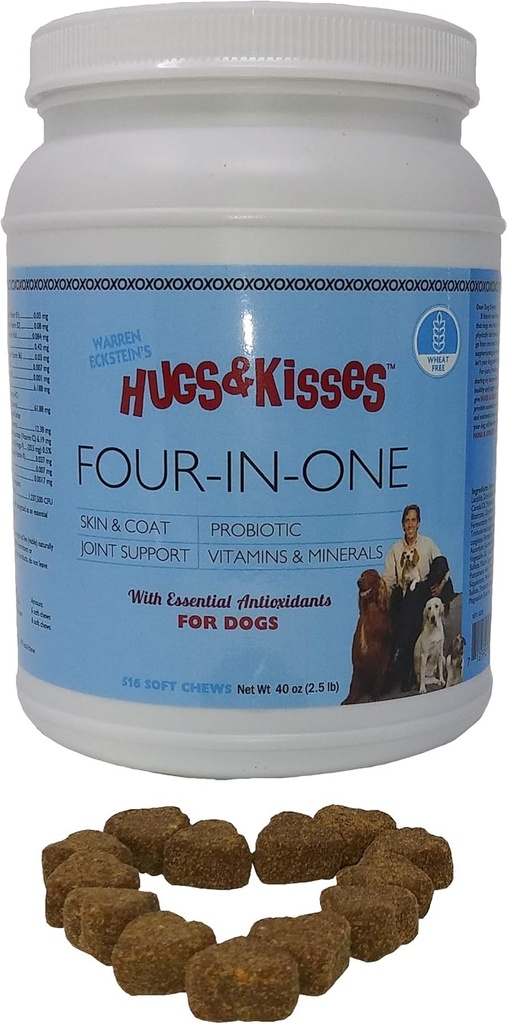 HUGS & KISSES Warren Eckstein'ın Four-in-One Dog Vitamin Mineral Supplement Tedavileri