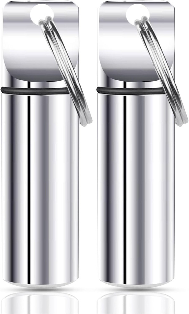 Keychain Hill Holder – Μεγάλη χωρητικότητα Αδιάβροχη Travel Hill Organizer Pill Container για δισκία, κάψουλες – Ανθεκτικό Travel Friendly Pill θήκη για Purse Mini Pill Case (Ασημί)