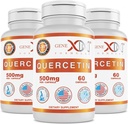 Genex Formulas Quercetin 500mg (60 Capsules) Non-GMO, Gluten-Free (3 Pack)
