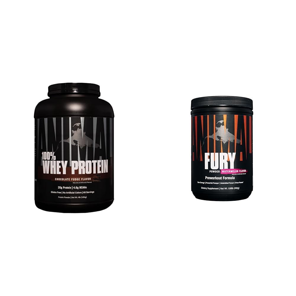 Hayvan% 100 Whey Protein Tozu - Pre- veya Post-Workout için Whey Mix, Recovery & Fury Pre Workout Toz Supplement for Energy and Focus 5g BCAA 350 mg Caffeine Nitrik Oksit