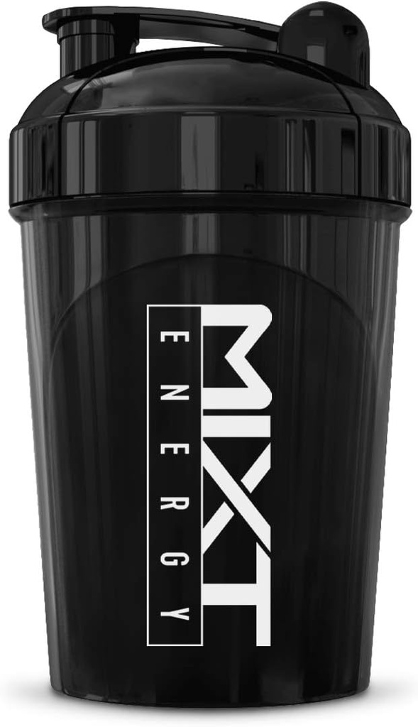 MIXT Energy Shaker Şişe, 16 oz. Shaker Şişe, BPA Free & Lid Mix Technology (16 oz, Black)