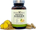 Herbal Roots Ginger Supplement | Organik Ginger Root Capsules | Servis başına Pure Ginger Toz 1200 mg | 60 Vegan Capsules