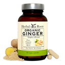 Herbal Roots Ginger Supplement | Organik Ginger Root Capsules | Servis başına Pure Ginger Toz 1200 mg | 60 Vegan Capsules