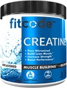Fitcode Creatine Monohydrate 5 γραμμάρια καθαρής μικρονωμένης κρεατίνης Monohydrate for Muscle Building, Recovery, Strength & Stamina, Unflaved Powder, 60 Services