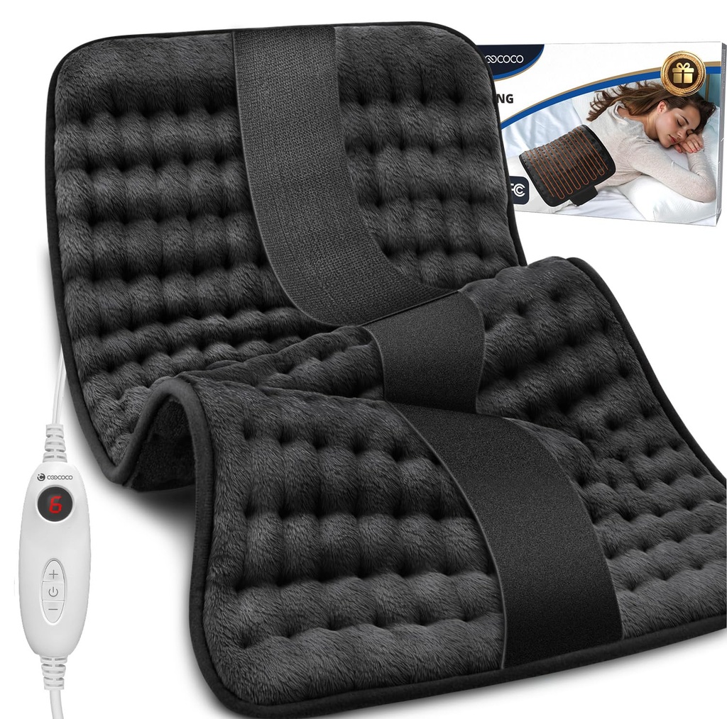 CooCoCo, Pad'i BackBoy Omuz omuzları için, FSA Eable Electric Heat Pad'i Term Cramps, Auto Off, Moist Heat, 10 Heat, Women Men, 12" x 24" x 24"