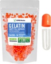 XPRS Nutra Boyutu 3 Boş Kapsüller - 500 Kont Boş Gelatin Capsules - Pills DIY Capsule - Pure Bovine Pill Gel Caps Fillable Do-It- Yourself Vitamins and Supplements (Orange/Clear)