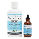 Ultra Silver® Colloidal Silver | 500 PPM, 32 Oz (946mL) | Mineral Tamam | Gerçek Colloidal Silver - 4 oz Dropper Şişe (Empty) Dispensing için dahil!