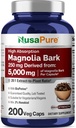NusaPure Magnolia Bark 20:1 Ekstraksiyon, 250 mg 5000 mg 200 Vegan Vegetarian Capsules Non-GMO