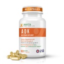 INVITA ADK - Βιταμίνες A1, Βιταμίνη D3 5000 IU & K2 MK7 συμπλήρωμα - Φυσικός Formulated Οστό & ανοσοποιητικό σύστημα Υποστήριξη - Χωρίς γλουτένη, Μη ΓΤΟ - 90 Χορτοφαγικές κάψουλες για άνδρες & γυναίκες