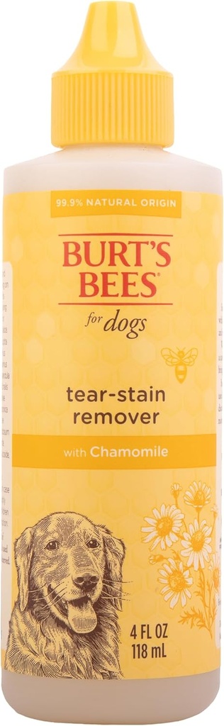 Burt's Bees for Pets Tear Stain Fler for Dogs with Chamomile, 99.9 Natural Origin Formulas, Dog Tear Stain Taker, Dog Eye 4 oz