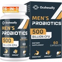 Erkekler için probiyotikler, 500 Milyar CFUs & 12 Strains Mens probiyotik, Turmeric, Cranberry, Goji - Probiyotikler for Digestive Health, Gut, Immune & Bloating, Prostate & Urinary Tract Health, 60 Capsules