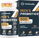 Erkekler için probiyotikler, 500 Milyar CFUs & 12 Strains Mens probiyotik, Turmeric, Cranberry, Goji - Probiyotikler for Digestive Health, Gut, Immune & Bloating, Prostate & Urinary Tract Health, 60 Capsules