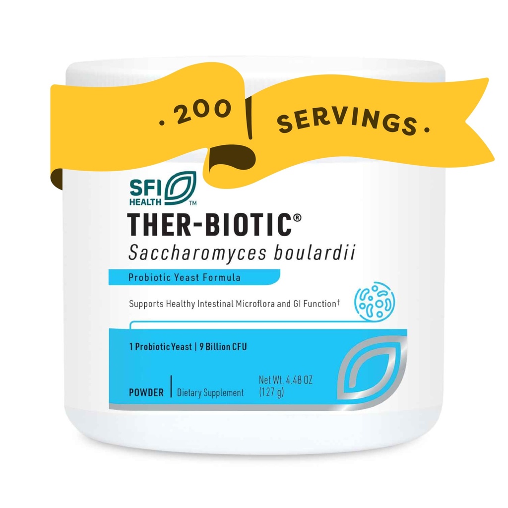 Klaire Labs SFI Health Pure Saccharomyces Boulardii Toz - Probiyotik Supplement Supports Yeast Balance - Digestive & Immune Support - Hipoallergenic - Double Scoop for Kids & Adults (4.48oz)