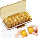 Haftalık Pill Organizer 2 Times a Day, Large 7 Day Am Pm Pill Box - Acedadada Two Daily Pill Case with Detachable Day Night Design, Tıp Konteynerleri For Vitamin, Fish Oils, Supplements, Amber