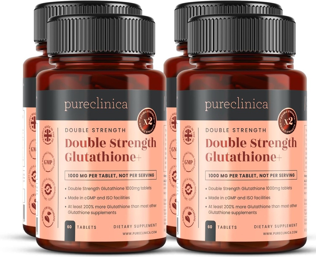 Glutathione 1000mg x 240 δισκία (4 φιάλες των 60) - w/ 500mg Glutathione, 300mg ALA, και 200mg VIT C ανά δισκίο