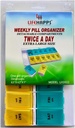 Ekstra Büyük Günlük Pill Box - Haftalarca Pill Organizer 7 Gün AM/PM Günde Bir Gün Deposu Vakası, Vitaminler, Tamamlar ve Tıplar Tarafından Lifehapps and Medicines