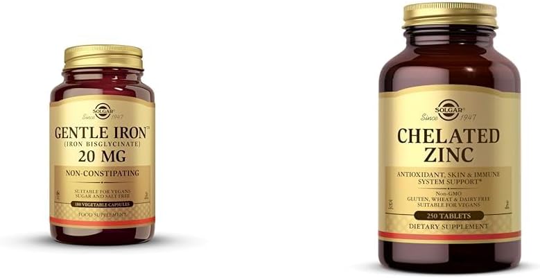 Solgar Gentle Iron - Hassas Stomachs Red Blood Cell Supplement için ideal, Non Constipating & GMO & Chelated çinko, 250 Tablet - Sağlıklı Cilt için çinko - Destek Hücre Büyüme ve DNA Formasyon
