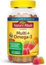 Nature Made Multivitamin + Omega-3, Multivitamin Gummies for Women and Men, Daily Nutritional Support, 140 Yetişkin Gummy Vitamins & Minerals, 70 Day Supply