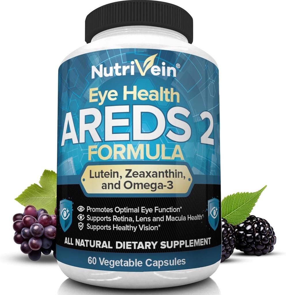 Nutrivein AREDS 2 Eye Vitamins - Supports Eye Strain, Kuru Gözler