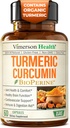 Turmeric Curcumin Supplement - 1200 mg Organic Turmeric + Tumeric Extract (95% Curcuminoids) για Κοινή Υποστήριξη & Πεπτικό Υγεία - Turmeric Supplement - Καθαρή Κουρκουμίνη με Μαύρο Πιπέρι - 60 Κάψουλες