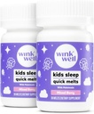 Wink Well Kids Chewable Melts- Kids Sleep Aid Chews with Melatonin 1 mg- Quick Deep Toddler Sleep Aid, Drug-Free-Fast, Non-Habit-Forming Dissolve Tablets- 30 Melts (Pack of 2)