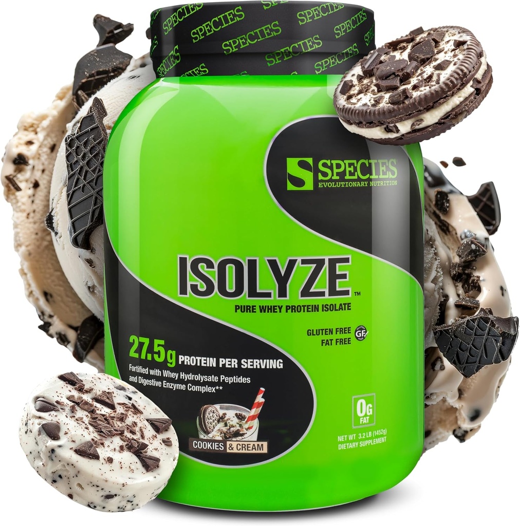 Tür Beslenme Isolyze Whey Protein Tozu, 100 Whey Isolate for Muscle Building, 27.5g Protein Per Scoop, No Sugar & Low Fat (Kurlar ve Krem, 44 Hizmet)