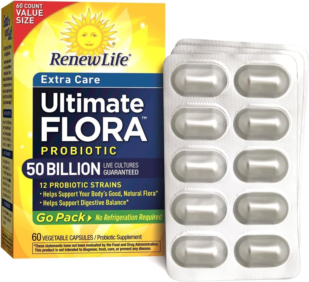 Yeni Yaşam Ekstra Bakım Ultimate Flora Probiyotik 50 Milyar Go Paketi, 60 Ct