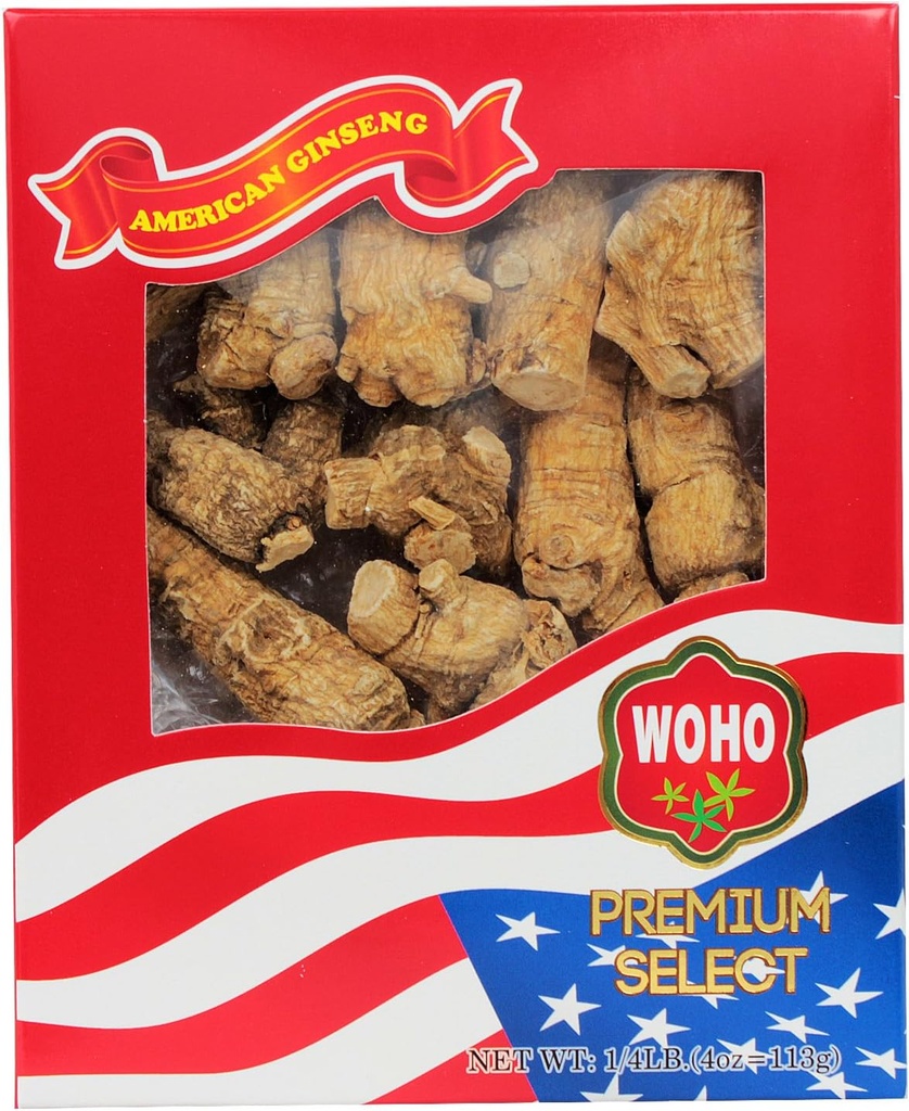 Woohoo Natural WOHO #109.4 Short Jumbo American Ginseng Roots 4oz Box