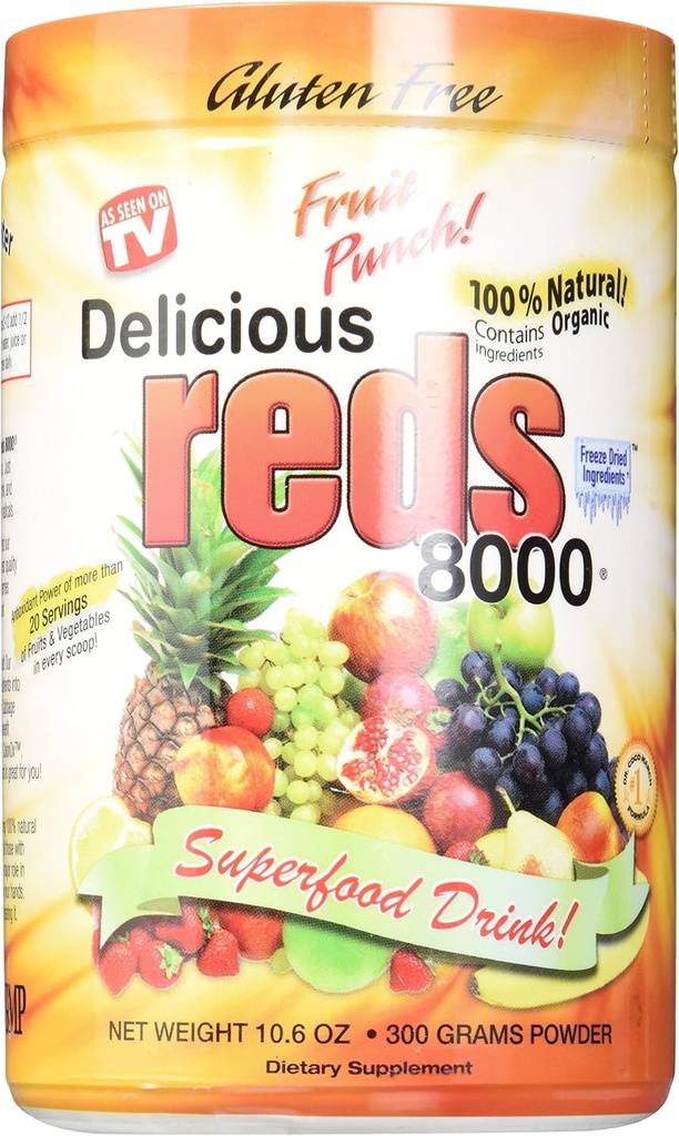 Delicious Reds 8000 συμπληρώματα, Punch φρούτων, 10.6 ουγγιά