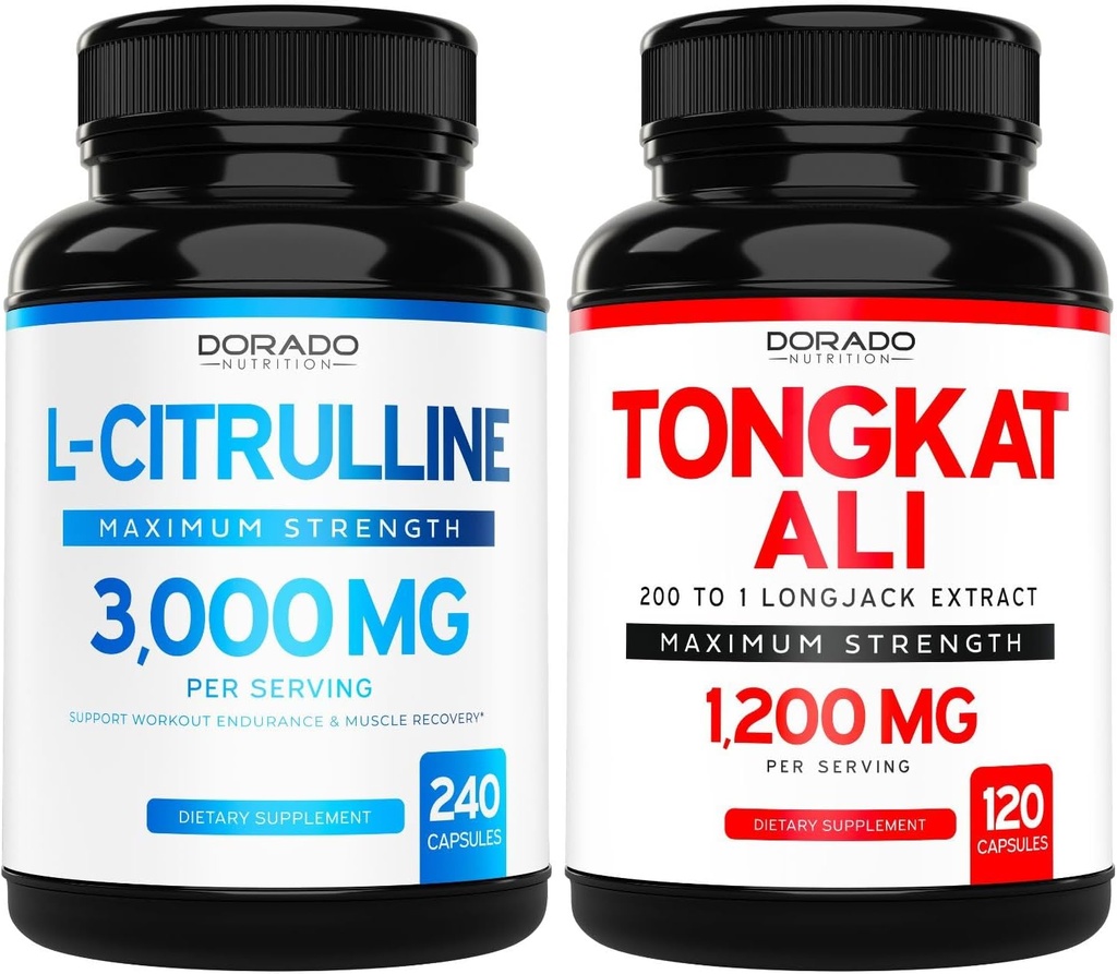 L Citrulline 3000mg συμπλήρωμα (240 Count) L Arginine & Nitric oxide Pills - Tongkat Ali Για τους άνδρες 1200mg 200 έως 1 Extract - (120 Count) Δύναμη υποστήριξης, Drive & Αθλητική Απόδοση - Vegan & ΗΠΑ Made