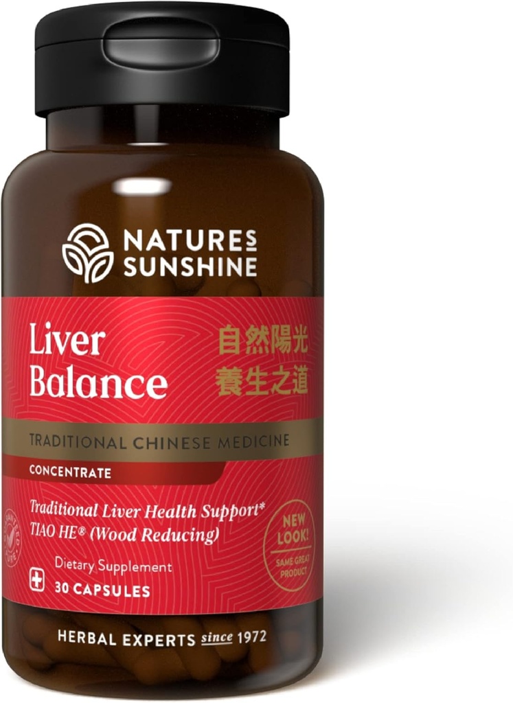 Nature's Sunshine Liver Balance, Çin Yoğunluğu, 30 Capsules | Digestive ve Nervous Systems Destekleyen Çinli Herbs'in Ölmesi