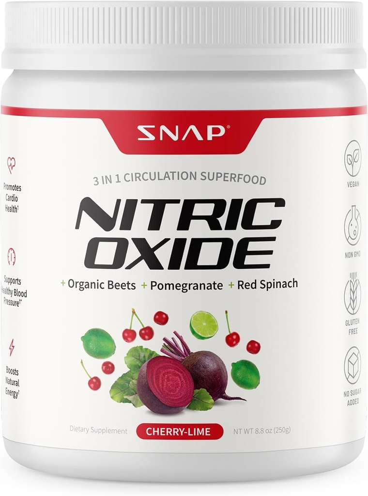 Snap Supplements Organik Arıt Kök Nitrik Membran Tozu - Enerji ve Sağlıklı Circulation, 8.8 oz (30 Hizmet, 1 Ay Supply), Cherry Lime