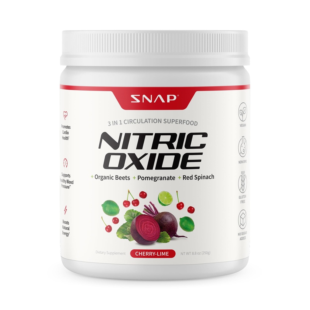 Snap Supplements Organik Arıt Kök Nitrik Membran Tozu - Enerji ve Sağlıklı Circulation, 8.8 oz (30 Hizmet, 1 Ay Supply), Cherry Lime