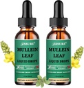 (2 Pack) Lungs için Mullein Drops - Mullein Leaf Extract - Made in UK - Tincture Support Respiratory Health,Lung Detox,Bronchial Cleanse -Liquid Drops 5X Stronger Than Mullein Tea,Pills