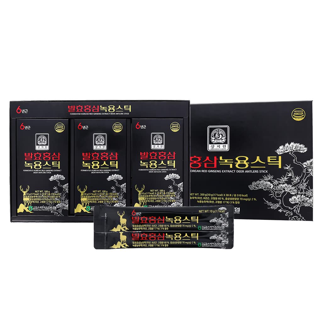 [Sam Ji Won] Fermented red ginseng antler çubuğu. 10g*30 sopa, Kore Gıda, Portatif Paketler, Erkekler ve Kadınlar için Enerji Supplements, Immune Support
