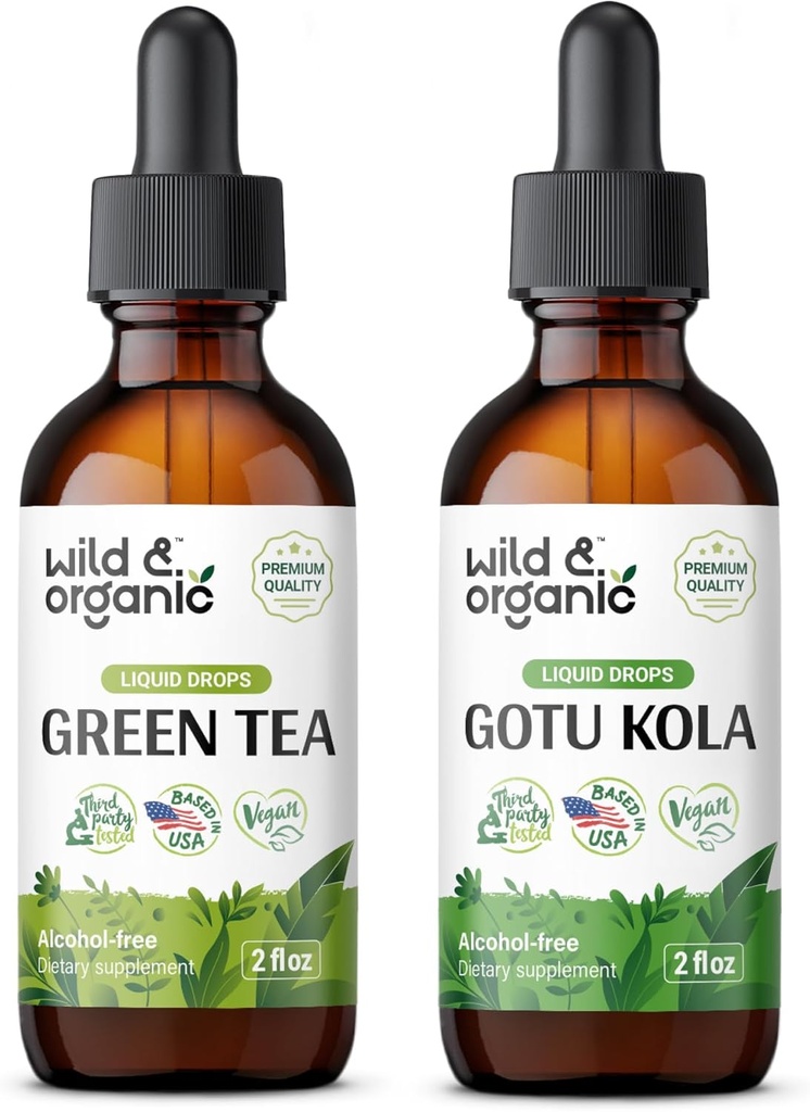 Άγρια & οργανικά πράσινο τσάι Βάμμα 2 fl oz & Gotu Kola Βάμμα 2 fl oz