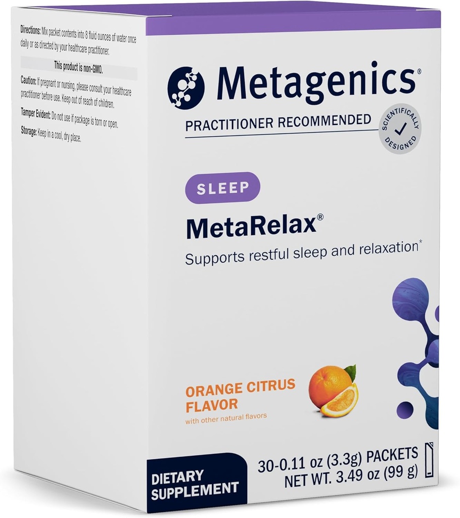 Μεταγονική MetaRelax Μαγνήσιο σκόνη ανάμειξης για να βοηθήσει στην προώθηση του ξεκούραστου ύπνου, θετική νοοτροπία, και χαλάρωση - Πορτοκαλί Εσπεριδοειδή Γεύση - 30 Υπηρεσίες