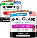 Probiyotiks + Anal Gland Support Dogs Sche - Digestive Enzymes & Prebiyotiks - Alerjiler, Diarrhea, Constipation & Scoot Tedavisi - Digestion için Fiber Supplement, Gut Health & Immunity - Made in USA