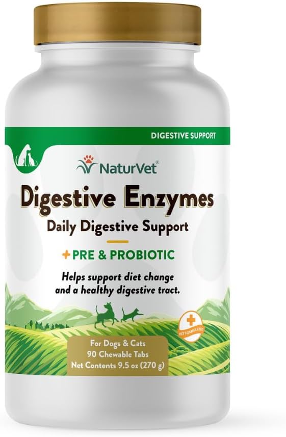 NaturVet Digestive Enzymes Plus Köpekler için Probiyotikler Supplement, Soft Chews, ABD'de Global Kaynakları Malzemeler 90 Count