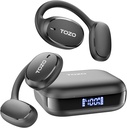 TOZO OpenEgo Open Earbuds Bluetooth Kulaklıkları, 80Hrs Playtime Wireless Earbuds with Earhooks, Digital Display, 32 EQ Modes, Clear Call, Comfortable Wear, Ter-Proof for Run Workout Black