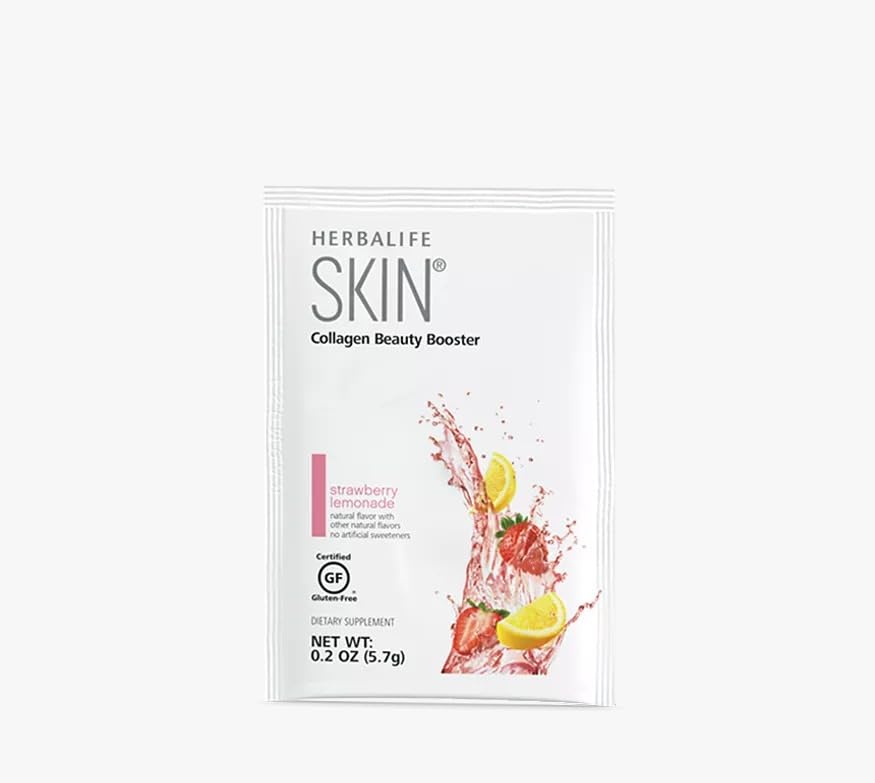 Herbalife Δέρμα Λεμονάδα Φράουλα 30 Πακέτα (5.7G) Δέρμα Collagen Αναμνηστικό ομορφιάς: Όχι Τεχνητή Γεύση, Όχι Τεχνητά γλυκαντικά, Γλουτένη-ελεύθερο