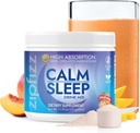 Zipfizz Nightly Calm & Sleep Supplement Toz, Peach Mango, 12.3 oz (30-60 Hizmet) | Çocuklar ve Yetişkinler için Doğal Uyku Yardımı | Contains Magnezyum, Melatonin, L-Theanine | Relaxation & MoodBoostment