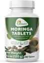 Grenera Moringa Tabletleri 240 nos, Uncoated Malunggay Herbal Supplement, No Chemical Machinery, Green Superfood, Lab Tested for Sapphire