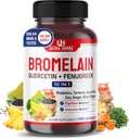 Bromelain Supplement with Quercetin, çinko, Fenugreek, Turmeric, Ginger, Black Pepper & Probiyotiks - Supports Digestion, Joint Health & Nutrient Abxia | 150 Capsules