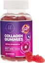 Collagen Nail Gummies with 2500 mcg Biotin - Hydrolyzed Protein Tip I & III Multi Collagen Supplement with Vitamin C & Çinko - Saç, Skin, Nails, Tasty Pomegranate Flavor - 60 Gummies